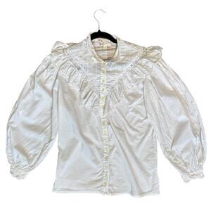 Vintage 80s Peasant Top Blouse Prairie Made in Yugoslavia Cottagecore
